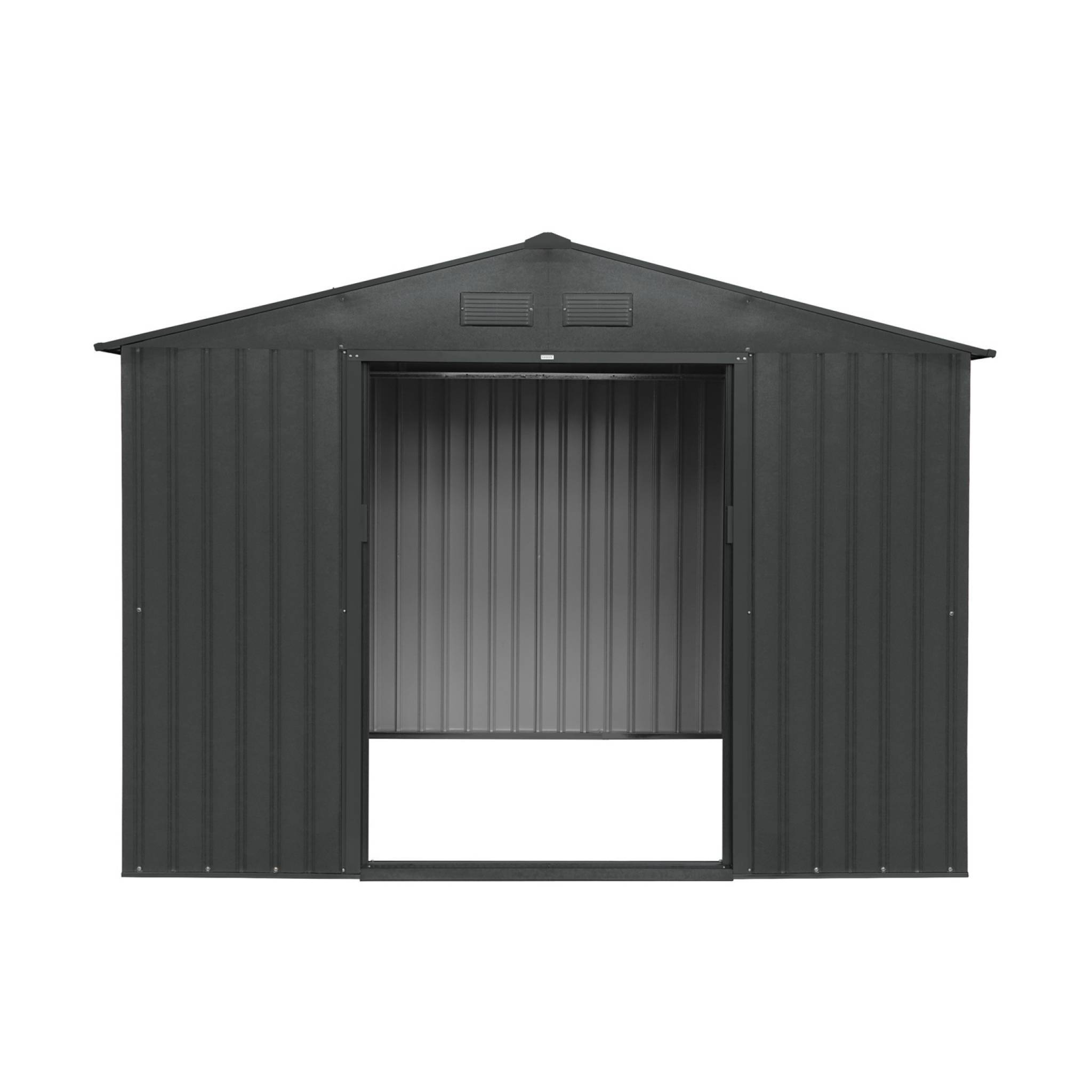 sweeek - Abri de jardin métal FERRAIN 5,29 m² avec double porte coulissante, kit de fixation sol inclus et coloris anthracite – sweeek - Image 6