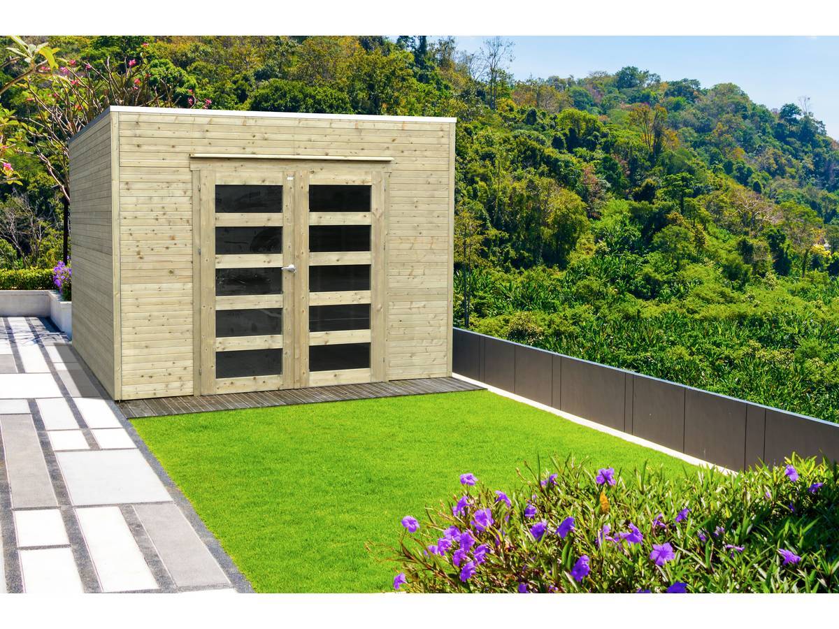 Habitat Et Jardin - Abri Jardin Bois "bari" - 8.69 M2 - 2.99 X 2.91 X 2.25 M - 19 Mm -solid - Image 2