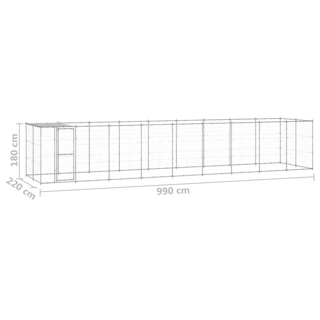 Helloshop26 - Chenil extérieur cage enclos parc animaux chien extérieur acier galvanisé avec toit 21,78 m² - Image 2