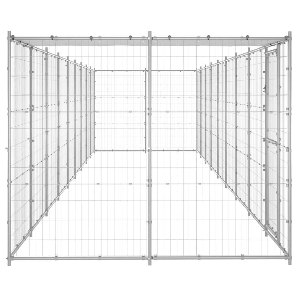 Helloshop26 - Chenil extérieur cage enclos parc animaux chien extérieur acier galvanisé avec toit 21,78 m² - Image 4