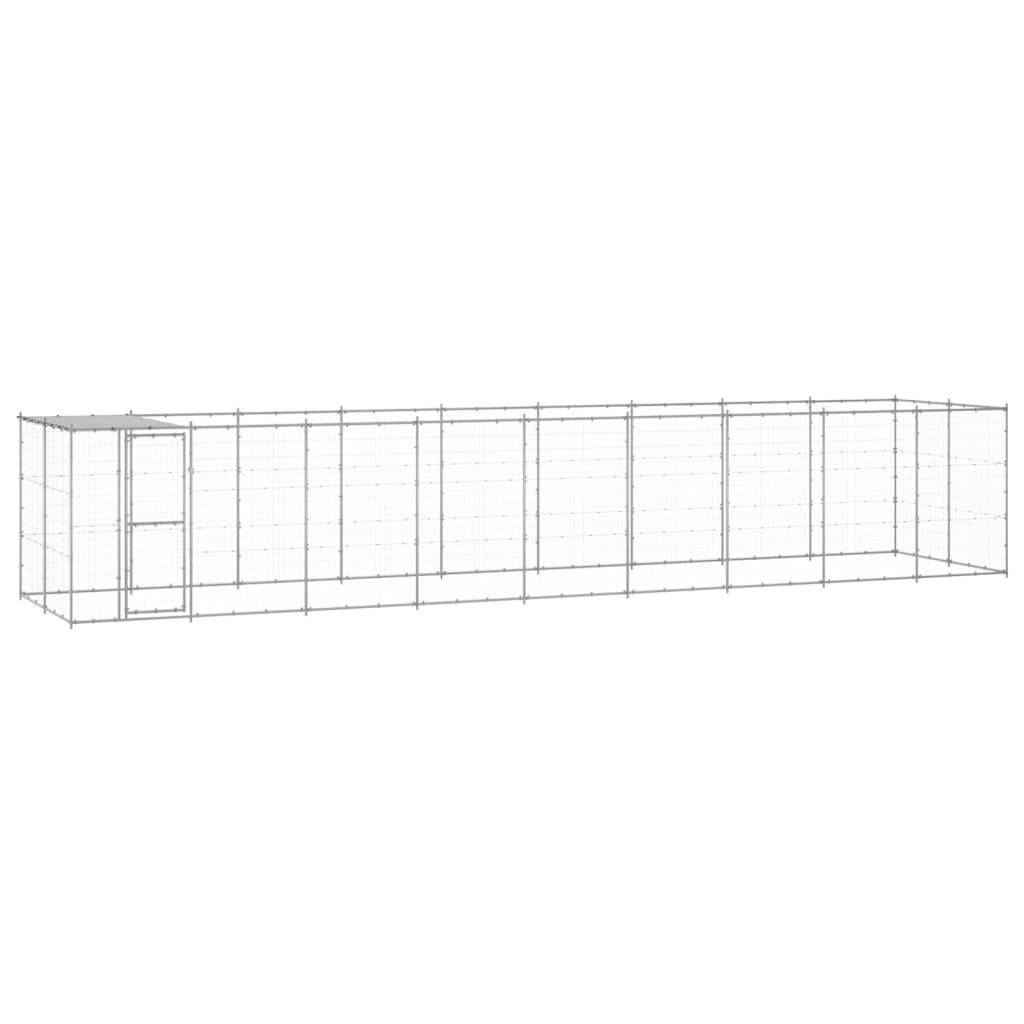 Helloshop26 - Chenil extérieur cage enclos parc animaux chien extérieur acier galvanisé avec toit 21,78 m² - Image 1