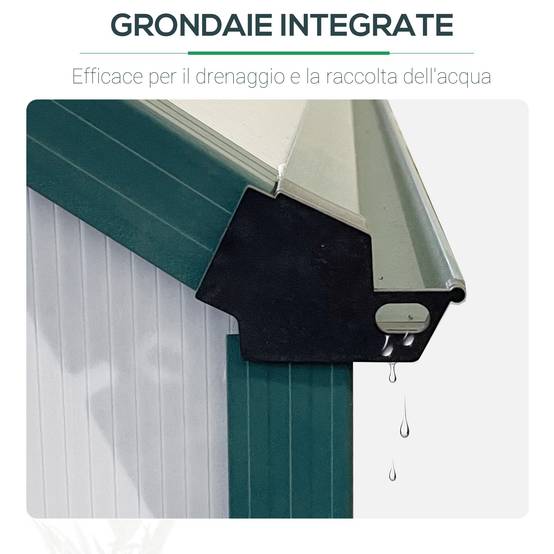Grande serre de jardin rigide en polycarbonate structure aluminium pour hivernage cultures 190x375x199cm vert - Image 9