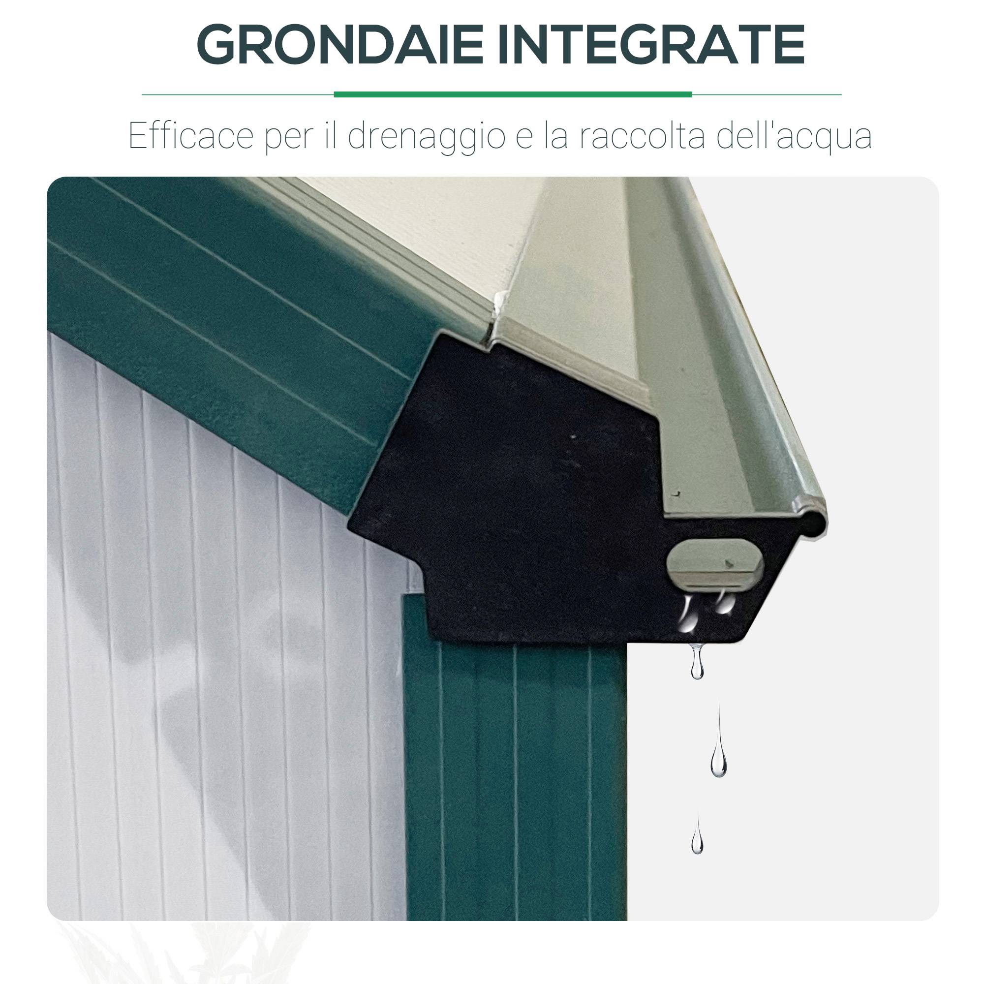 Grande serre de jardin rigide en polycarbonate structure aluminium pour hivernage cultures 190x375x199cm vert - Image 9
