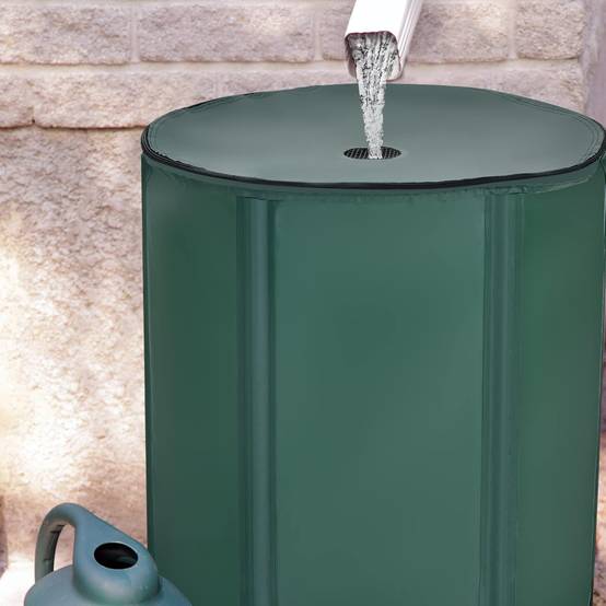 Récupérateur d'eau de pluie pliable de 225 l avec robinet, vanne de sécurité filet filtrant - Image 2