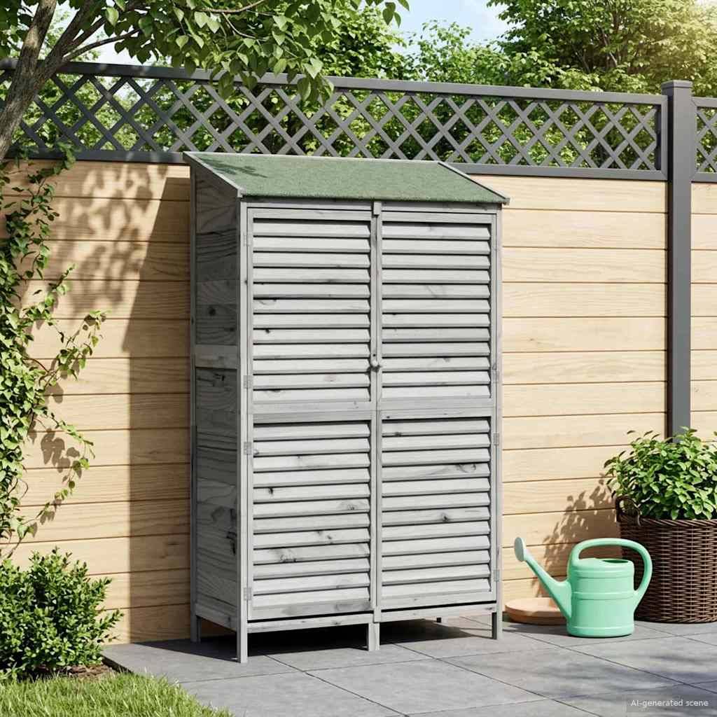 Vidaxl - Abri de jardin Gris 106 x 56 x 176,5 cm Bois de Sapin Massif vidaXL 42033466 - Image 1
