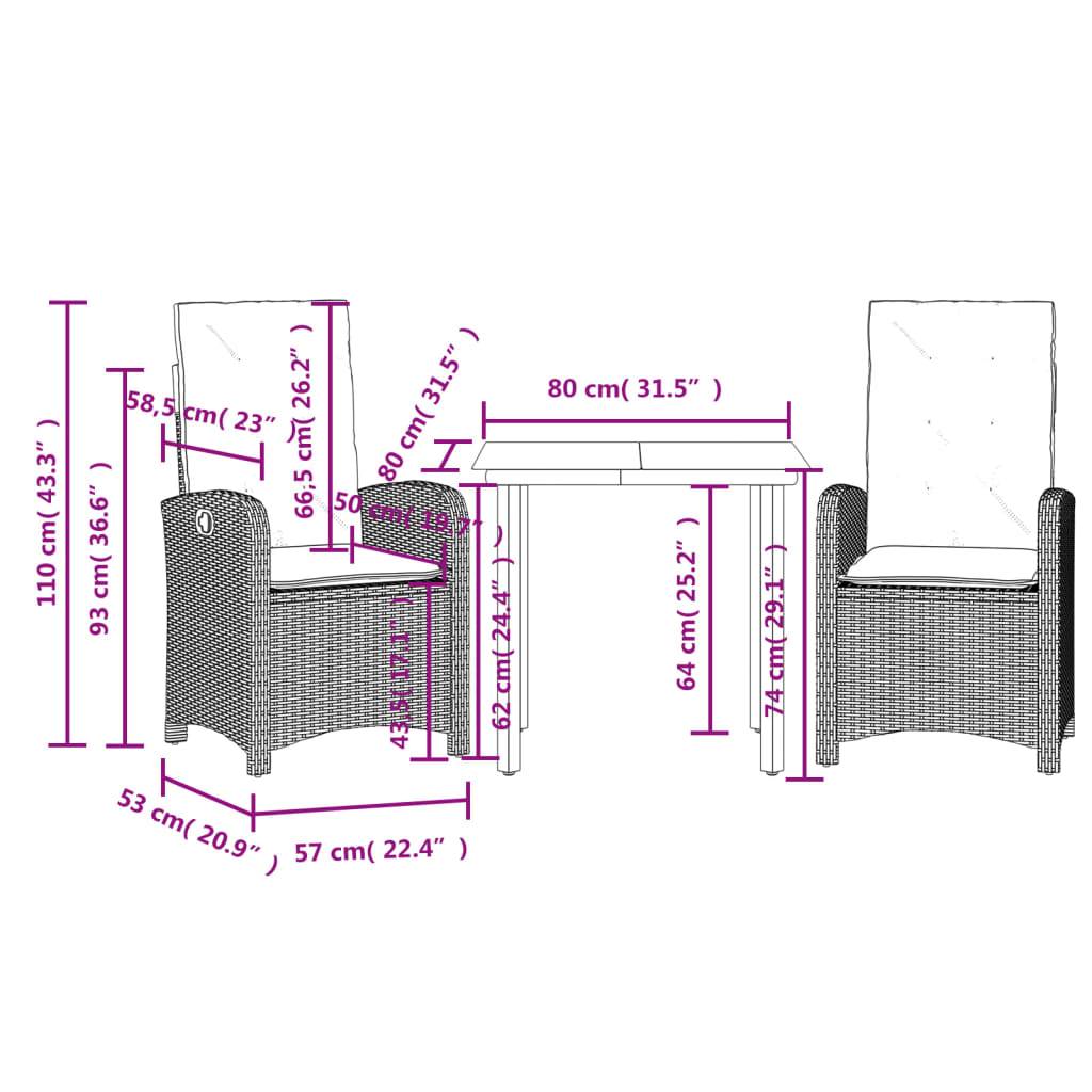 ComfortXL - Salon de Jardin pour 2 Personnes, Fauteuils Relax Inclinables en Résine Gris Clair et Table d'Appoint 80cm – ComfortXL Outdoor Living - Image 9
