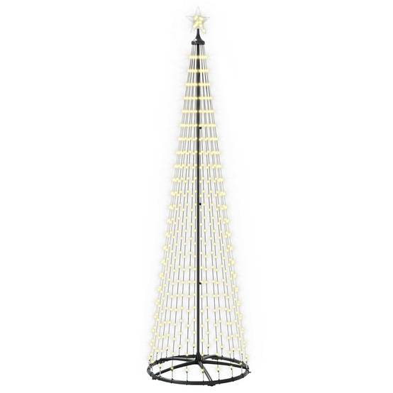 Vidaxl - Sapin cône lumineux LED 250 cm 470 LED Blanc chaud Acier Blanc vidaXL 42050812 - Image 2