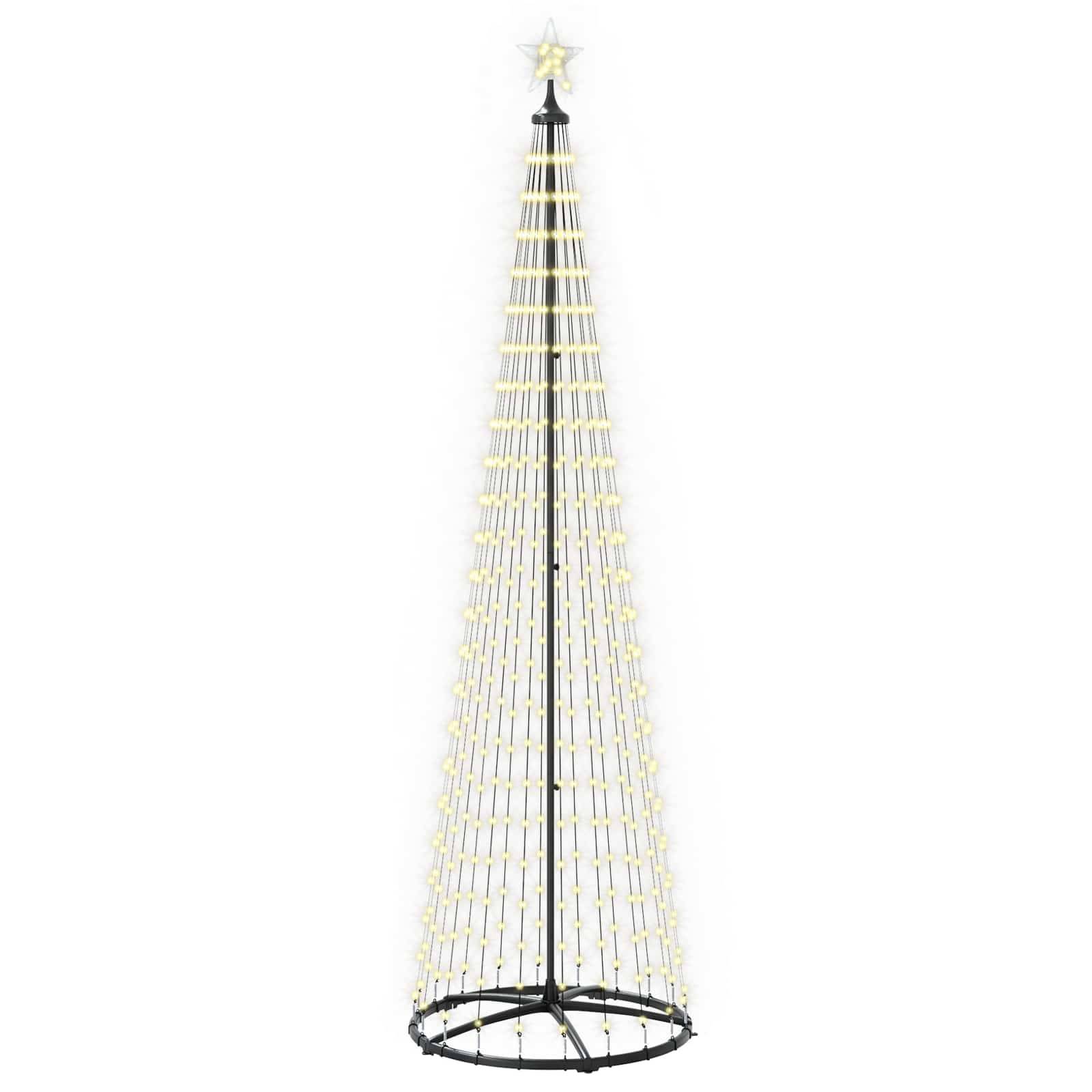 Vidaxl - Sapin cône lumineux LED 250 cm 470 LED Blanc chaud Acier Blanc vidaXL 42050812 - Image 2