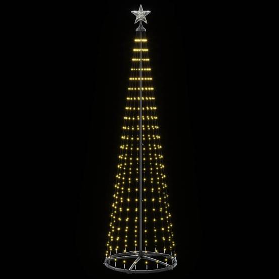 Vidaxl - Sapin cône lumineux LED 250 cm 470 LED Blanc chaud Acier Blanc vidaXL 42050812 - Image 5