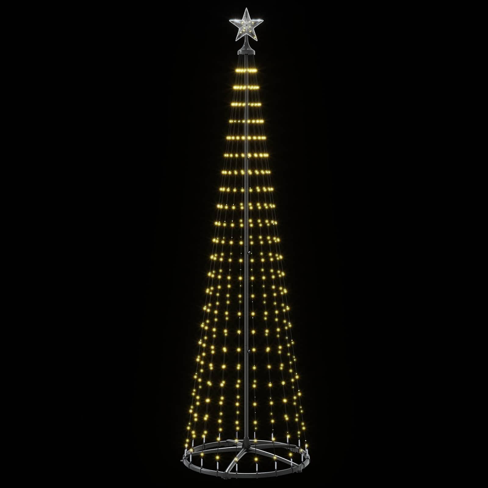 Vidaxl - Sapin cône lumineux LED 250 cm 470 LED Blanc chaud Acier Blanc vidaXL 42050812 - Image 5