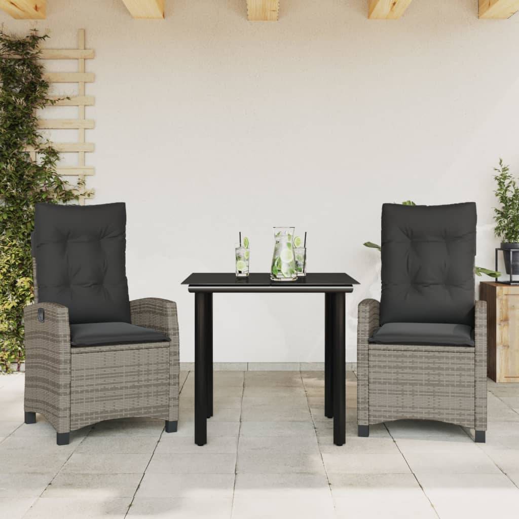 ComfortXL - Salon de Jardin 2 Personnes Gris, Fauteuils à Dossier Réglable et Table Verre – ComfortXL Outdoor Living - Image 1