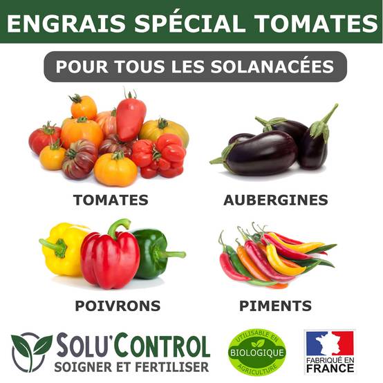 SOLU’CONTROL - 250 g Engrais Spécial Tomates, Aubergines, Poivrons, Piments - Formulation haute qualité Organo-Minerale - UAB - Image 4