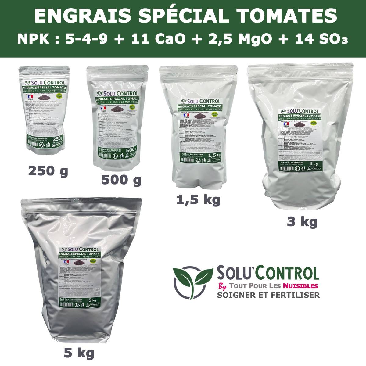 SOLU’CONTROL - 250 g Engrais Spécial Tomates, Aubergines, Poivrons, Piments - Formulation haute qualité Organo-Minerale - UAB - Image 5