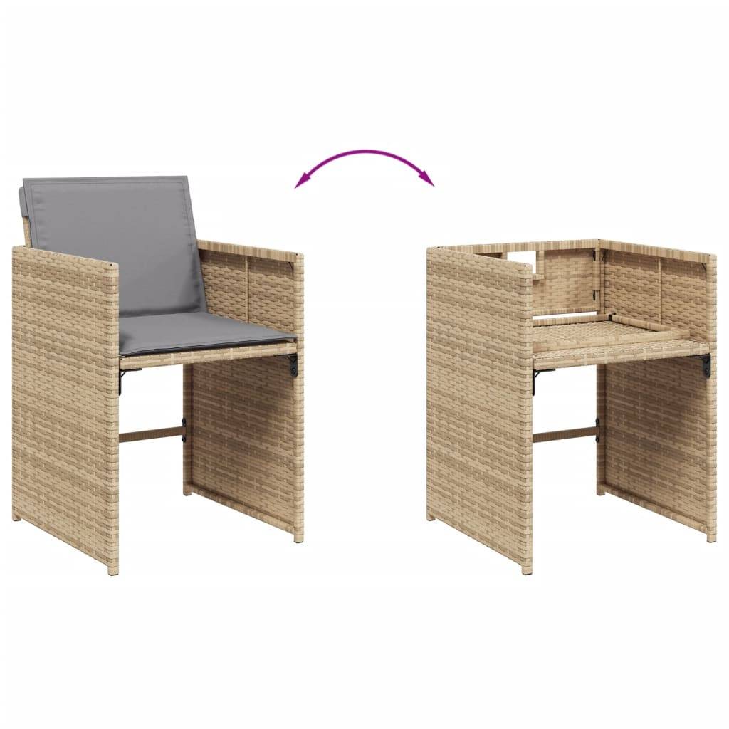 Prolenta Premium - Chaises de jardin rotin beige  50,5 x 54 x 79 cm  - Prolenta premium p390.5 - Image 8