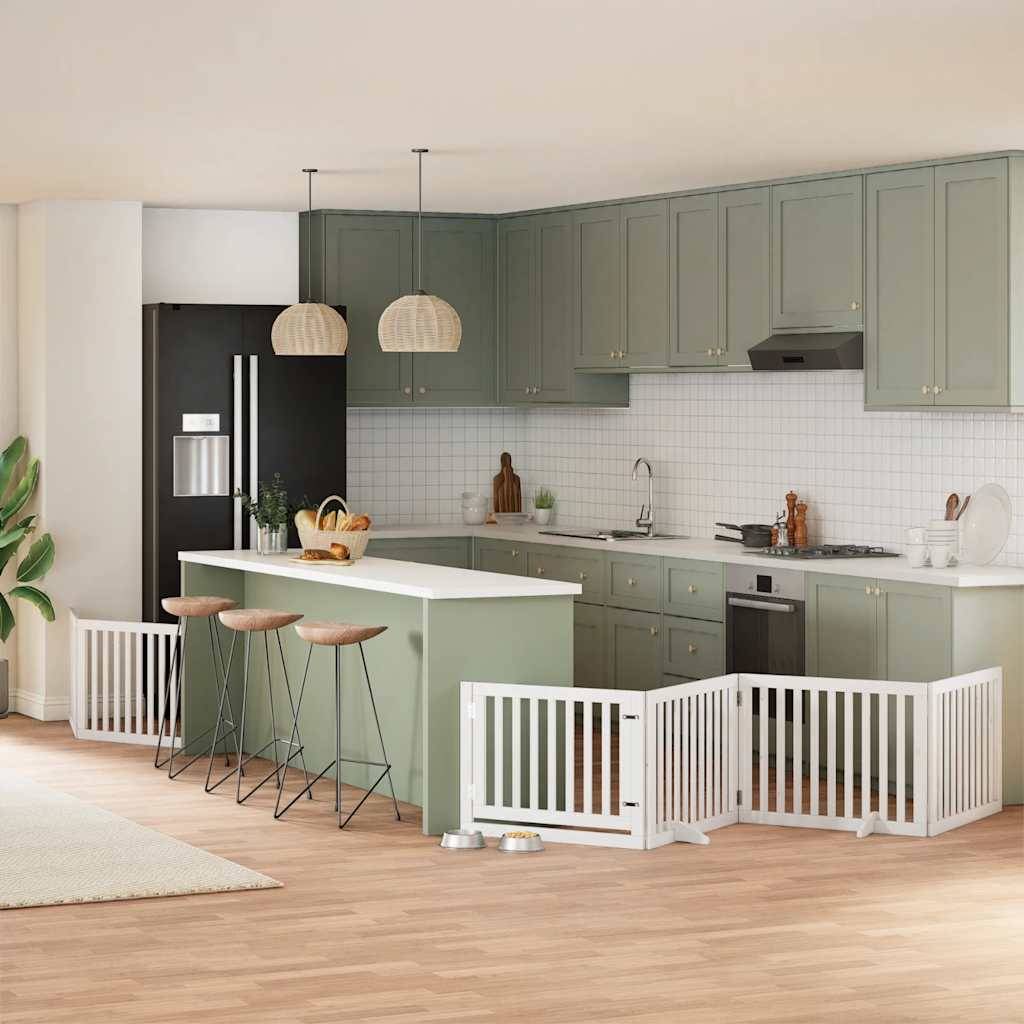Barrière pour chien bois de peuplier blanc 480 x 2 x 60 cm - PANGIVO - Image 1