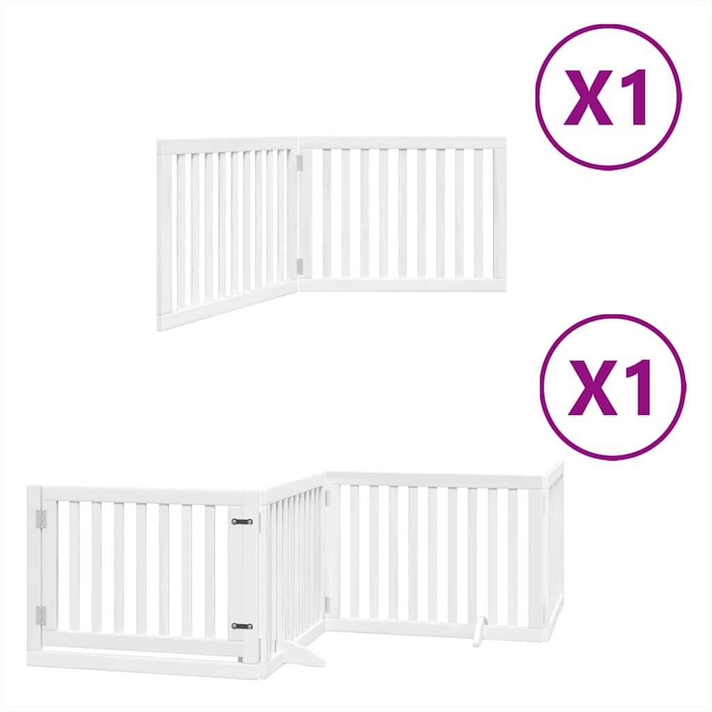 Barrière pour chien bois de peuplier blanc 480 x 2 x 60 cm - PANGIVO - Image 2