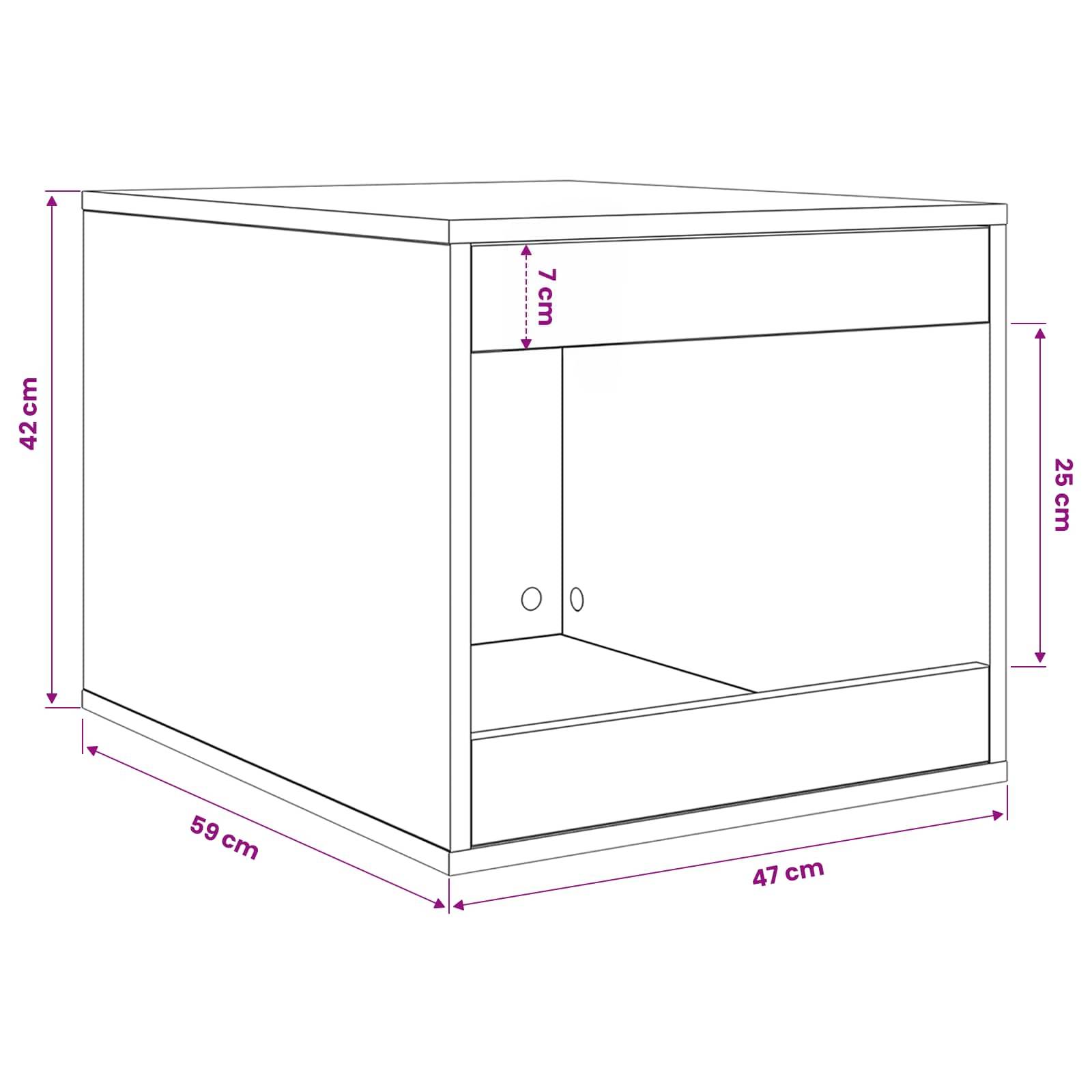 Enceinte pour bac à litière bois d'ingénierie chêne noir 47 x 59 x 42 cm - PANGIVO - Image 8