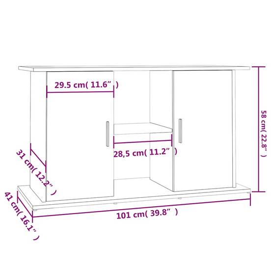 ComfortXL - Meuble pour Aquarium Bois d'ingénierie avec Rangement Ouvert 101x41x58 cm Blanc - ComfortXL Outdoor Living - Image 5