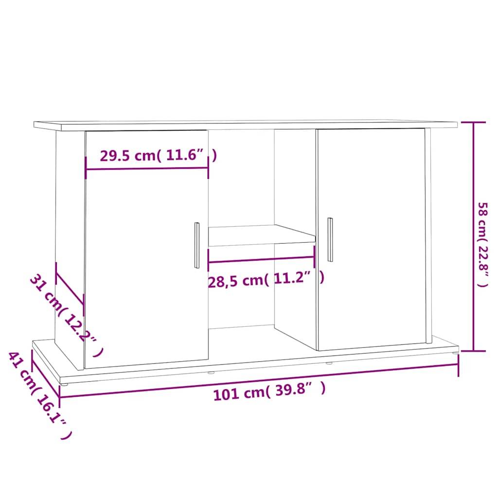 ComfortXL - Meuble pour Aquarium Bois d'ingénierie avec Rangement Ouvert 101x41x58 cm Blanc - ComfortXL Outdoor Living - Image 5