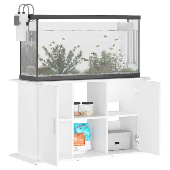 ComfortXL - Meuble pour Aquarium Bois d'ingénierie avec Rangement Ouvert 101x41x58 cm Blanc - ComfortXL Outdoor Living - Image 4
