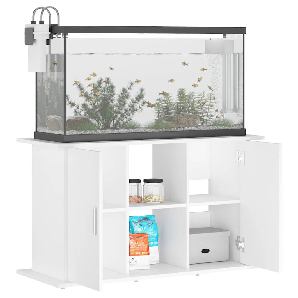 ComfortXL - Meuble pour Aquarium Bois d'ingénierie avec Rangement Ouvert 101x41x58 cm Blanc - ComfortXL Outdoor Living - Image 4
