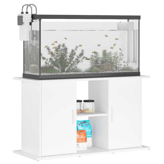 ComfortXL - Meuble pour Aquarium Bois d'ingénierie avec Rangement Ouvert 101x41x58 cm Blanc - ComfortXL Outdoor Living - Image 3