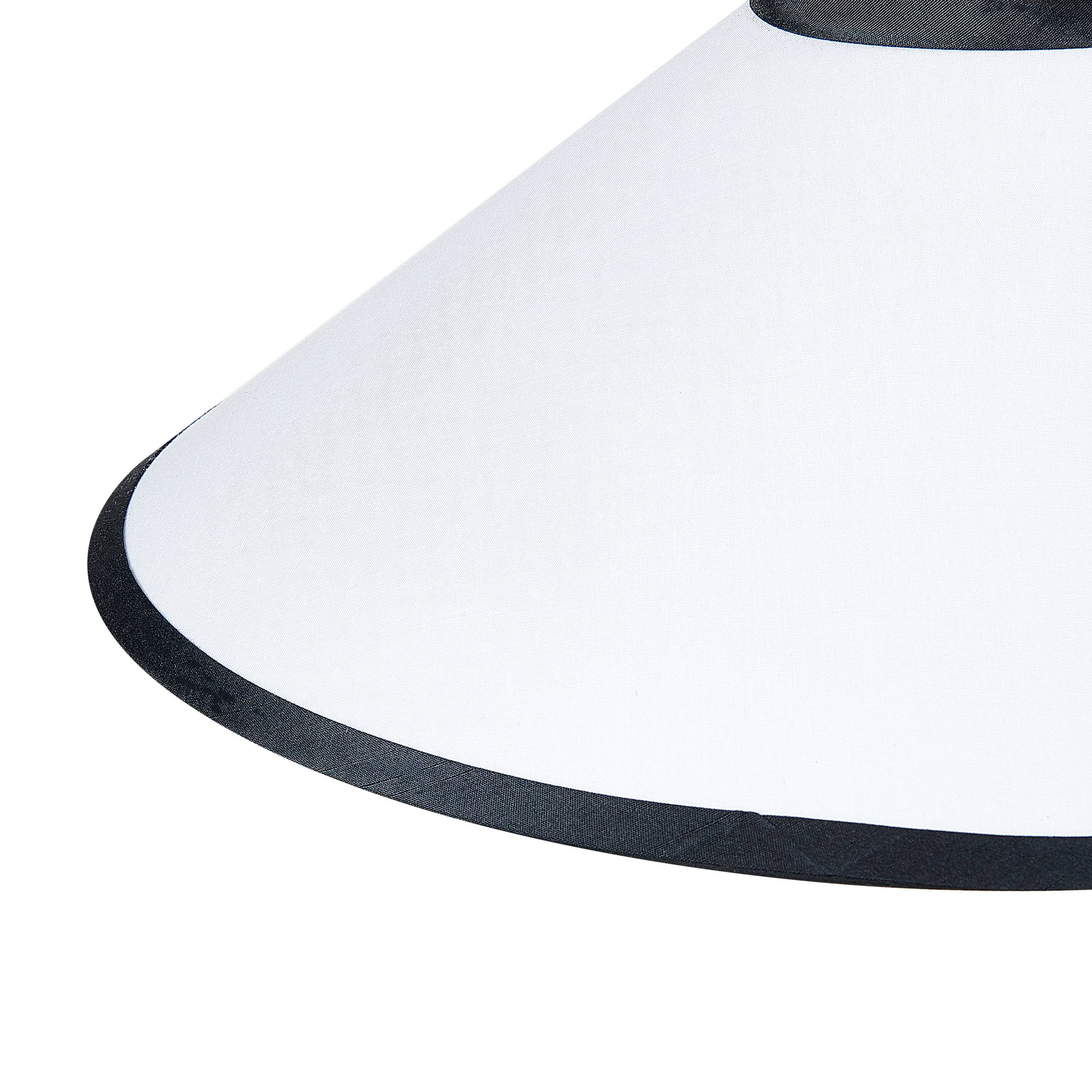 Beliani - Lampe suspension Tissu Blanc MANTUA - 40x40x188- Beliani - Image 5