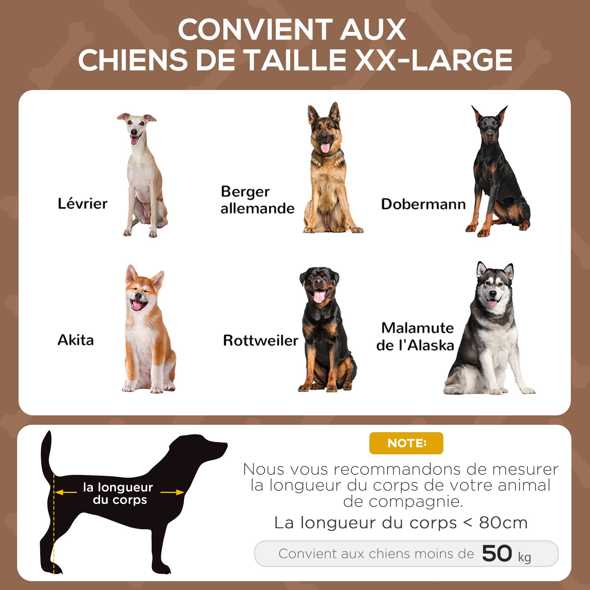 Lit pour chien acier marron noir 309.88 x 233.68 x 274.32 cm - PANGIVO - Image 6