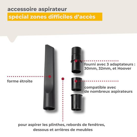 Suceur aspirateur plat pour plinthes compatible avec de nombreux aspirateurs TopFilter - Image 3