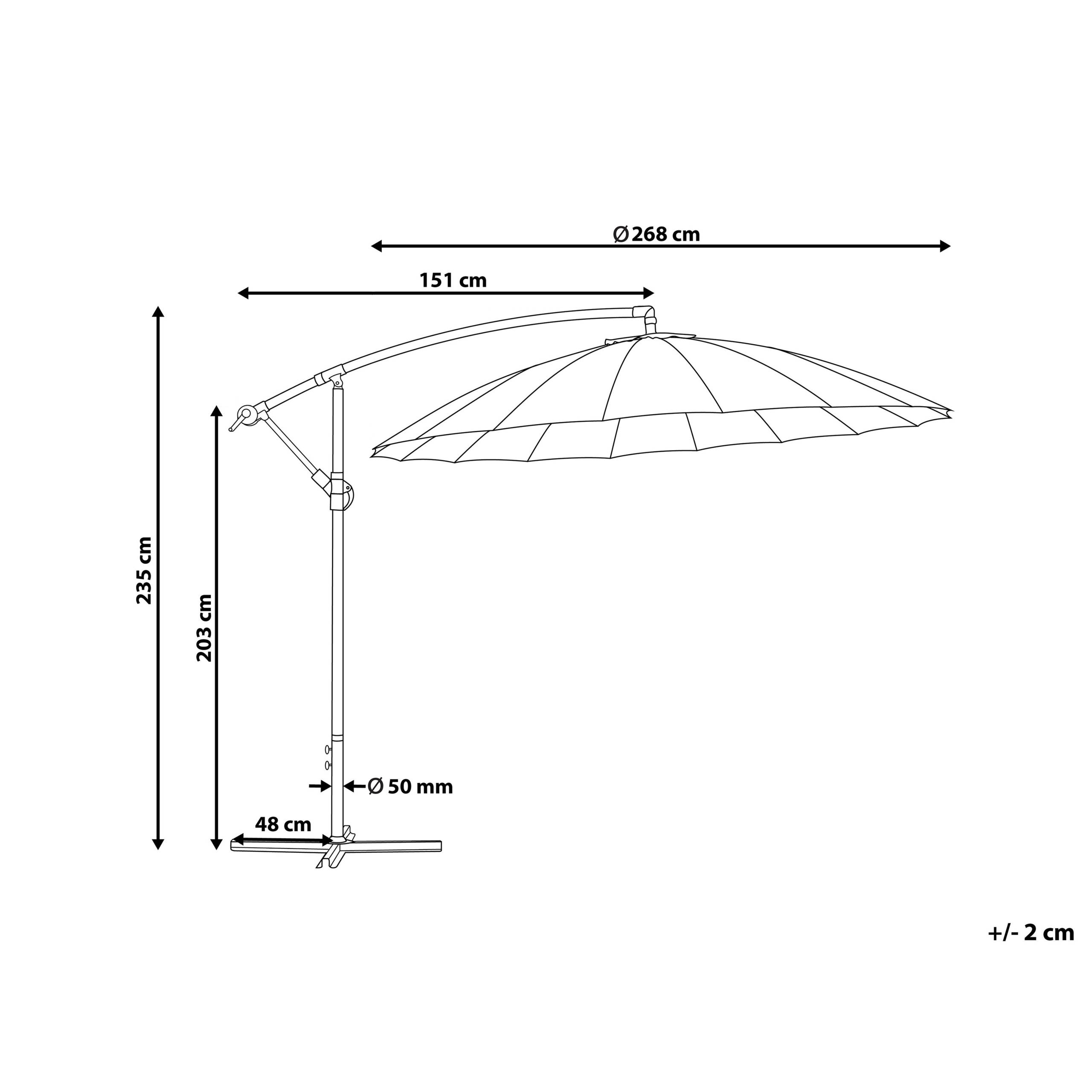 Beliani - Parasol déporté Tissu Beige sable CALABRIA II Beliani - Image 2