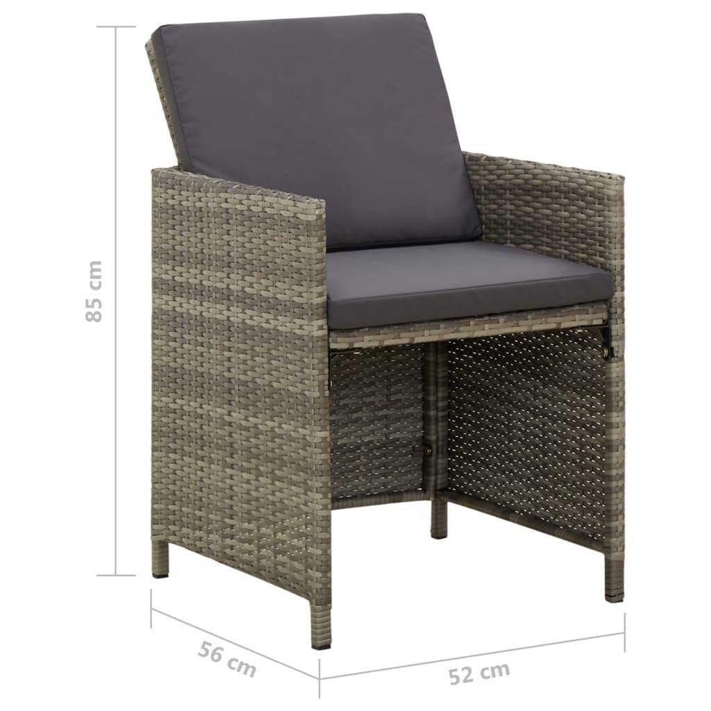 ComfortXL - Lot de 4 Fauteuils de Salon de Jardin en Résine Tressée avec Coussins Confortables Gris – ComfortXL Outdoor Living - Image 8