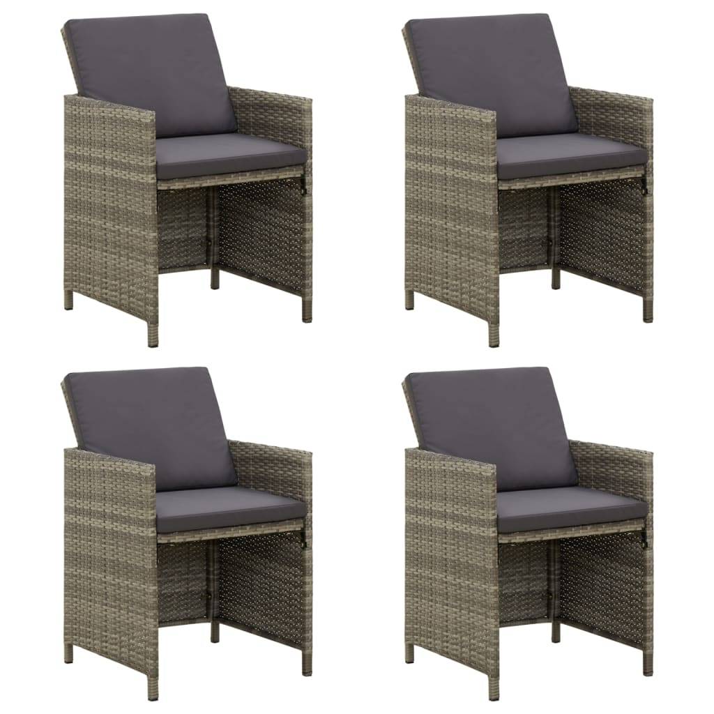 ComfortXL - Lot de 4 Fauteuils de Salon de Jardin en Résine Tressée avec Coussins Confortables Gris – ComfortXL Outdoor Living - Image 1