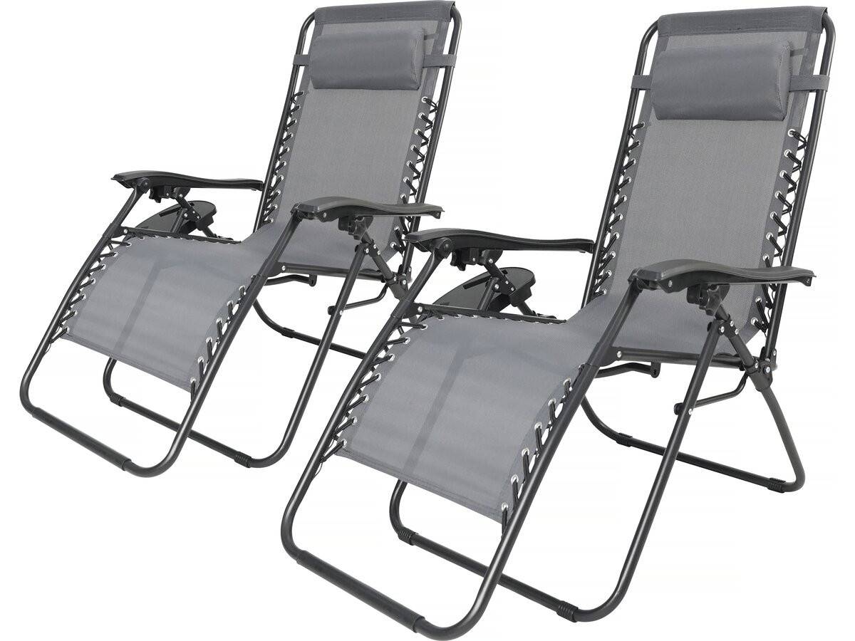 Habitat Et Jardin - Lot De 2 Fauteuils De Jardin Inclinable Zéro Gravité "sintra" - Gris -habitat Et Jardin - Image 1