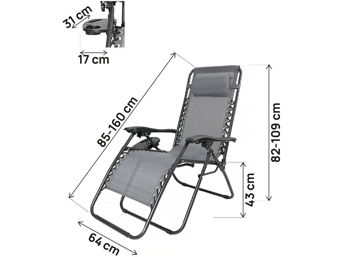 Habitat Et Jardin - Lot De 2 Fauteuils De Jardin Inclinable Zéro Gravité "sintra" - Gris -habitat Et Jardin - Image 3