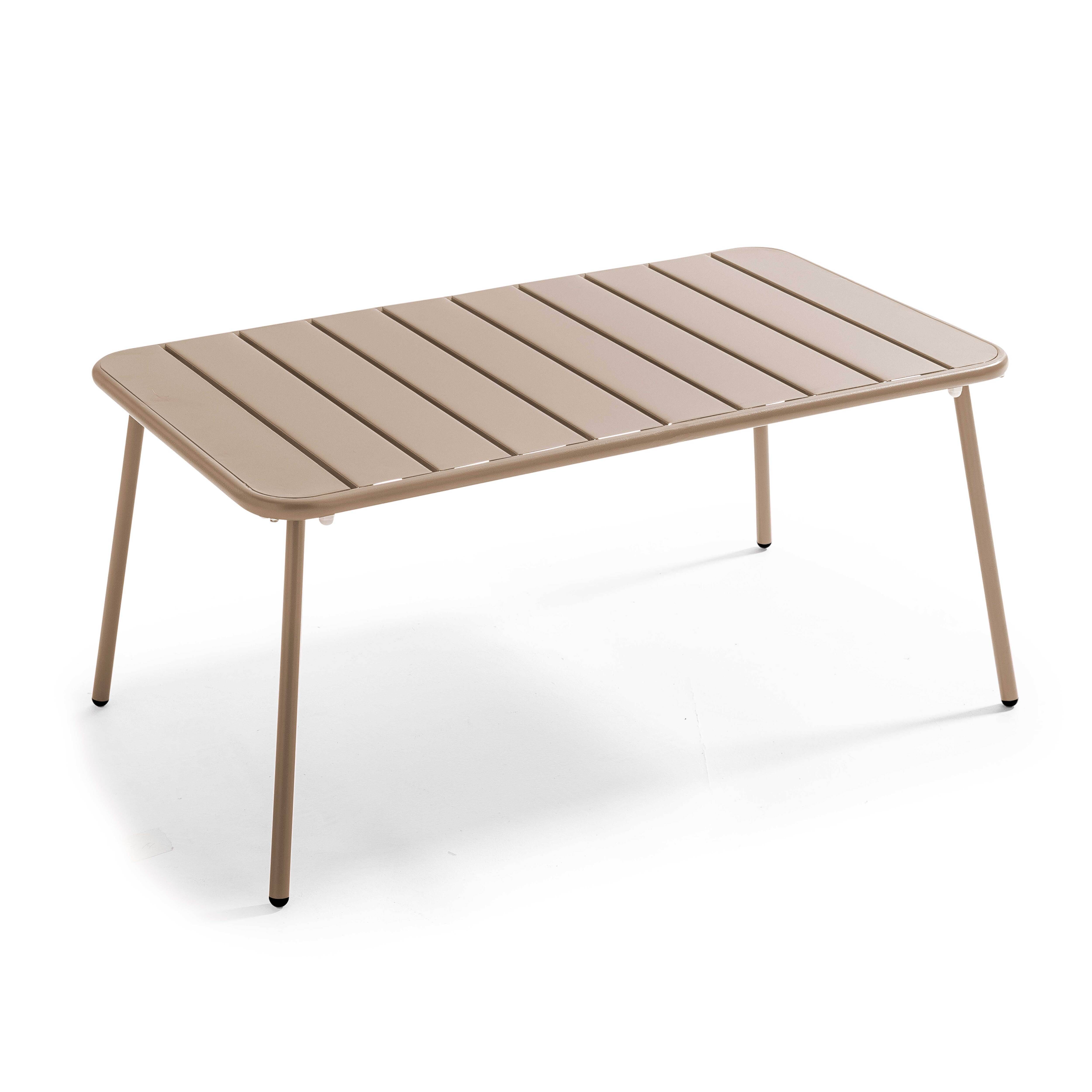 Oviala - Table basse de jardin acier taupe 90 x 50 cm Palavas - Oviala - Image 1