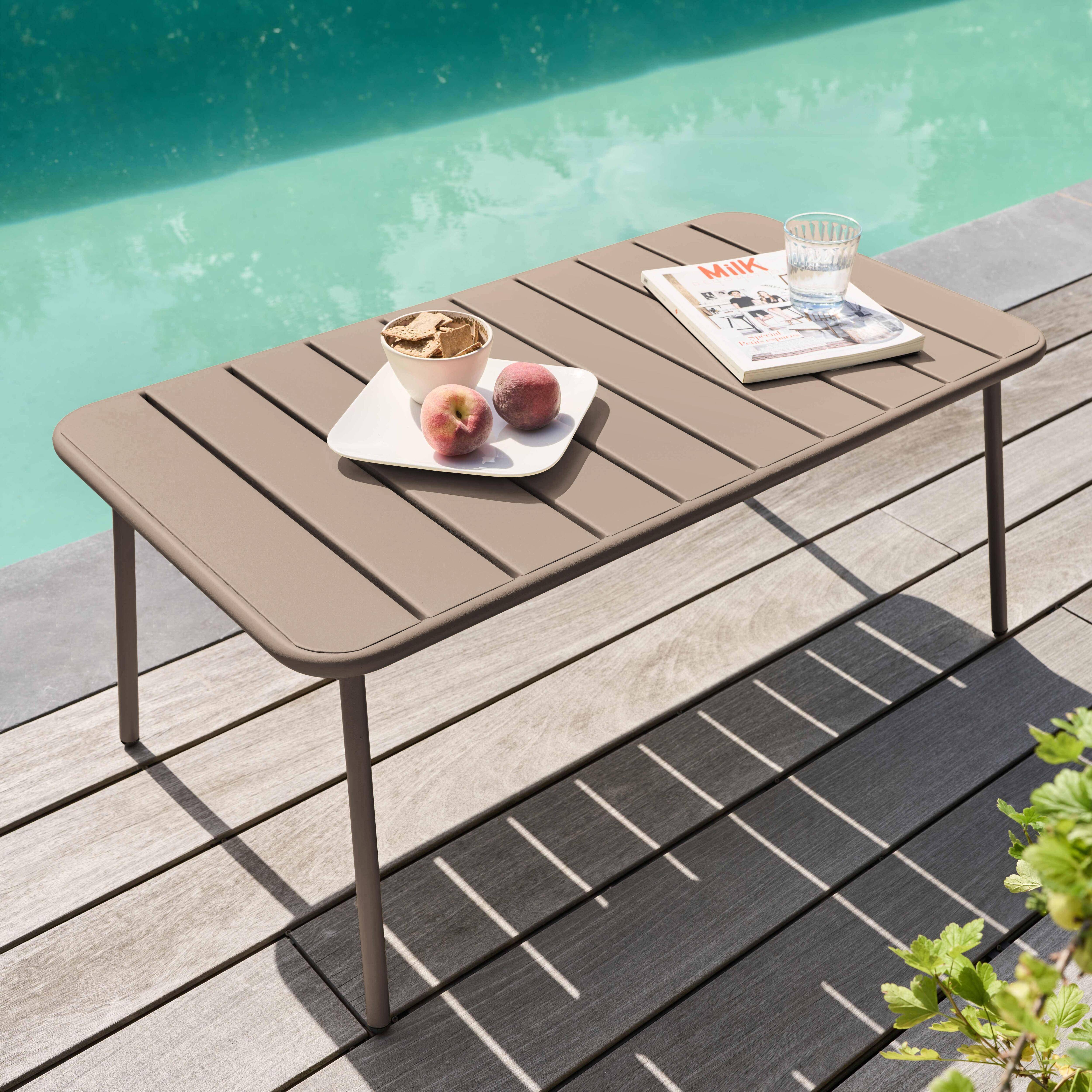 Oviala - Table basse de jardin acier taupe 90 x 50 cm Palavas - Oviala - Image 2