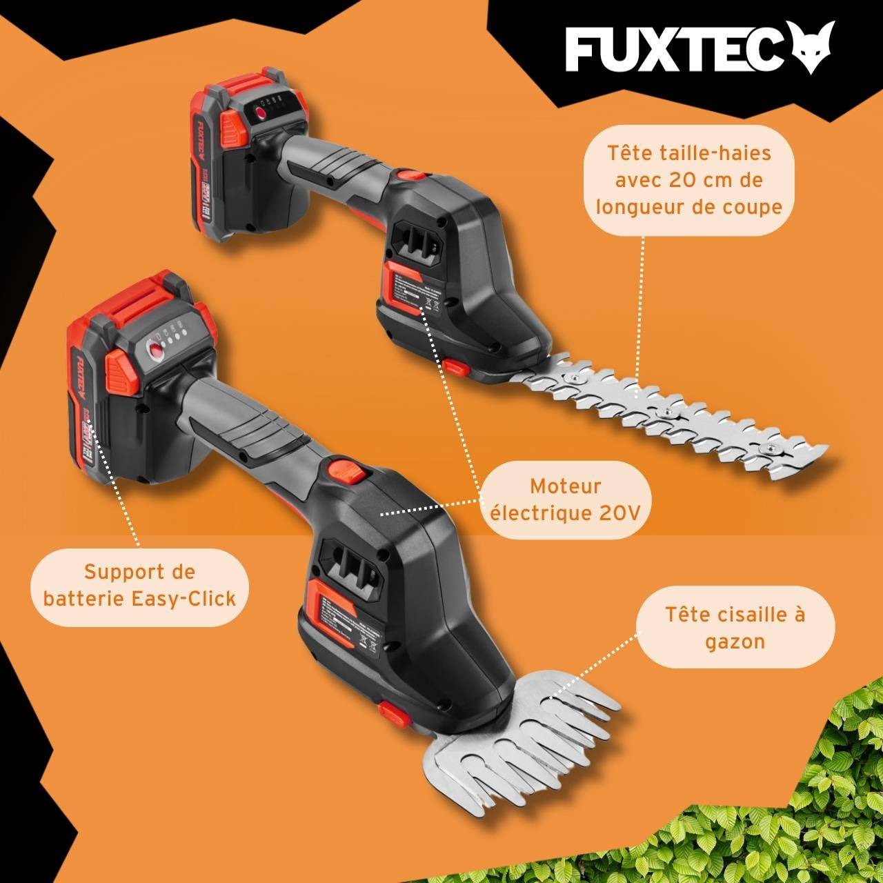 FUXTEC - FUXTEC Taille-haies manuel sans fil 20V FX-E1HHS20SET - Image 6