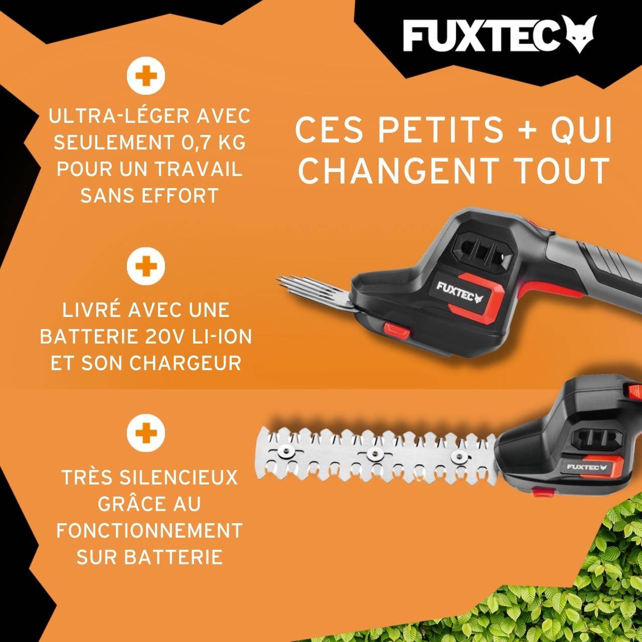 FUXTEC - FUXTEC Taille-haies manuel sans fil 20V FX-E1HHS20SET - Image 4
