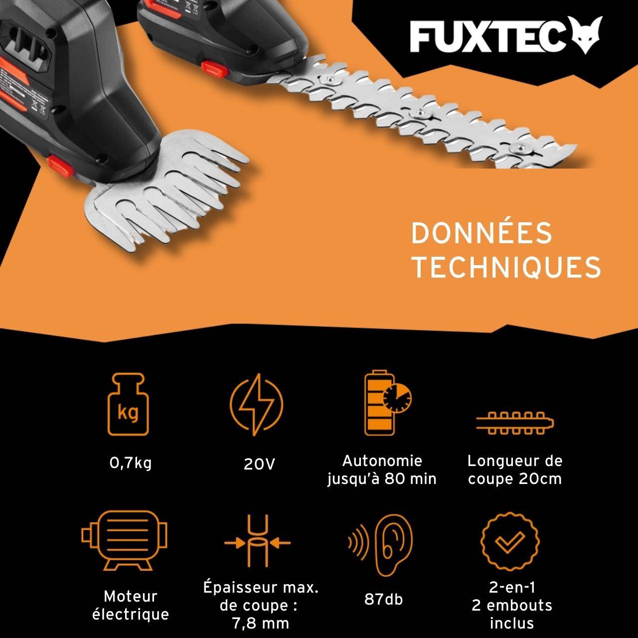 FUXTEC - FUXTEC Taille-haies manuel sans fil 20V FX-E1HHS20SET - Image 3
