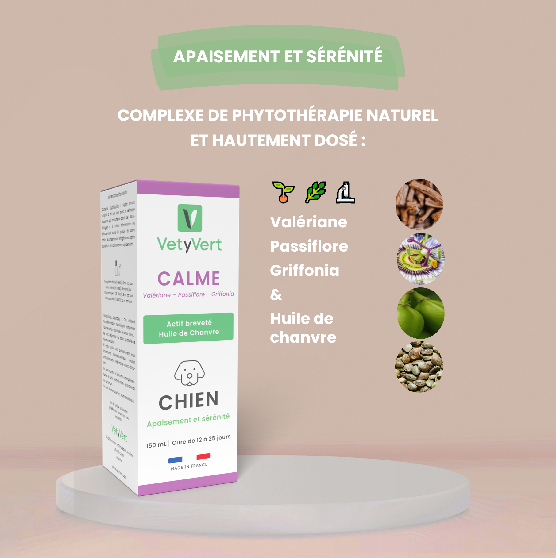 Complément alimentaire vétérinaire - Calme (anti-stress) chien 150 mL - VetyVert - Image 3