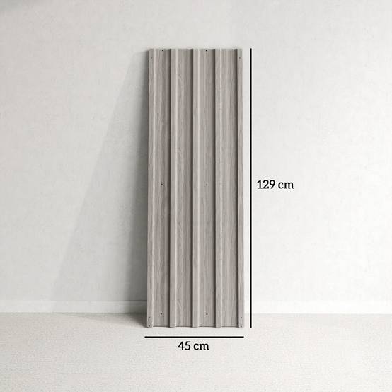 Lot de 12 panneaux en acier galvanisé résistant aux intempéries, 129 x 45 cm, effet bois gris clair - Image 5