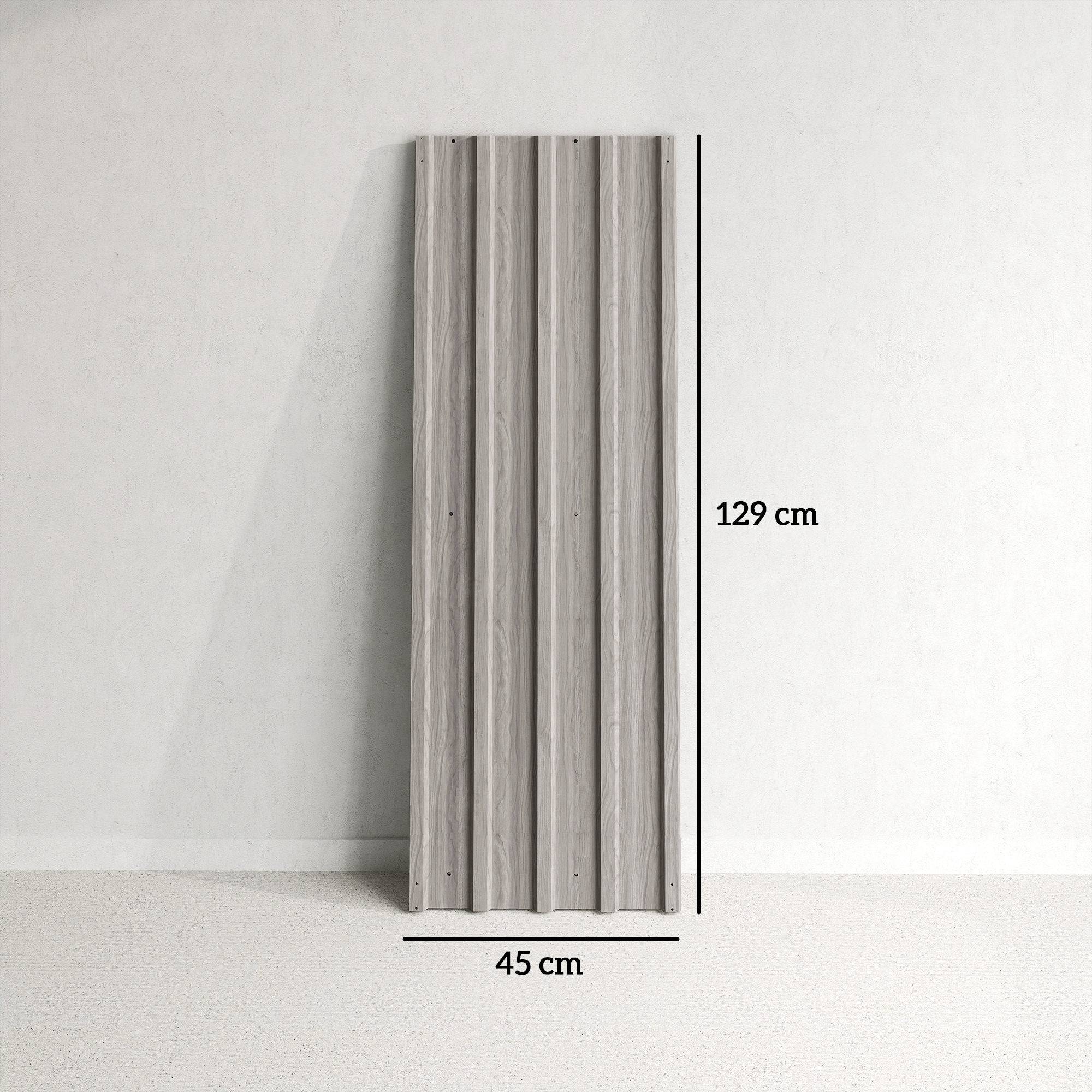 Lot de 12 panneaux en acier galvanisé résistant aux intempéries, 129 x 45 cm, effet bois gris clair - Image 5