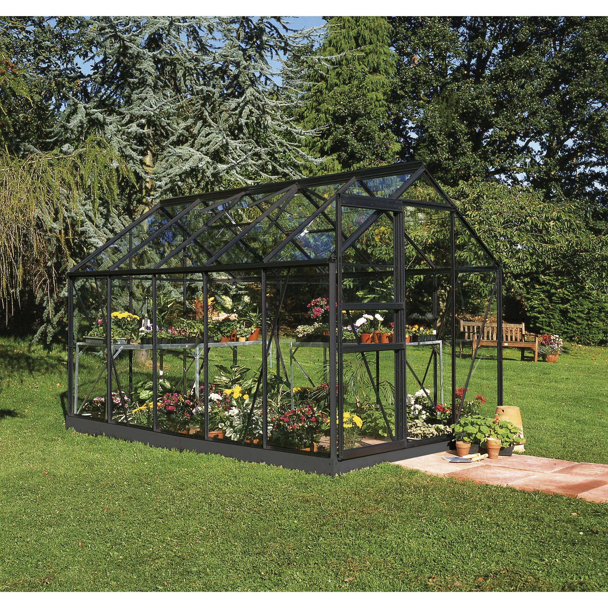Halls - Serre en verre horticole 6,2 m² - Popular 106, noir - Halls - Image 1