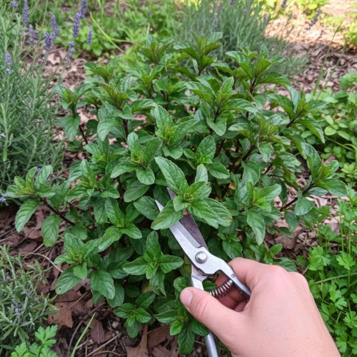 Menthe basilic - Sans traitement à fleurs Rose/ - feuillage Caduc - Lot de 3 godets