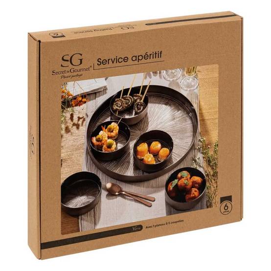 Service Apéritif 6 Pièces "Astra" 34cm Noir - Image 4