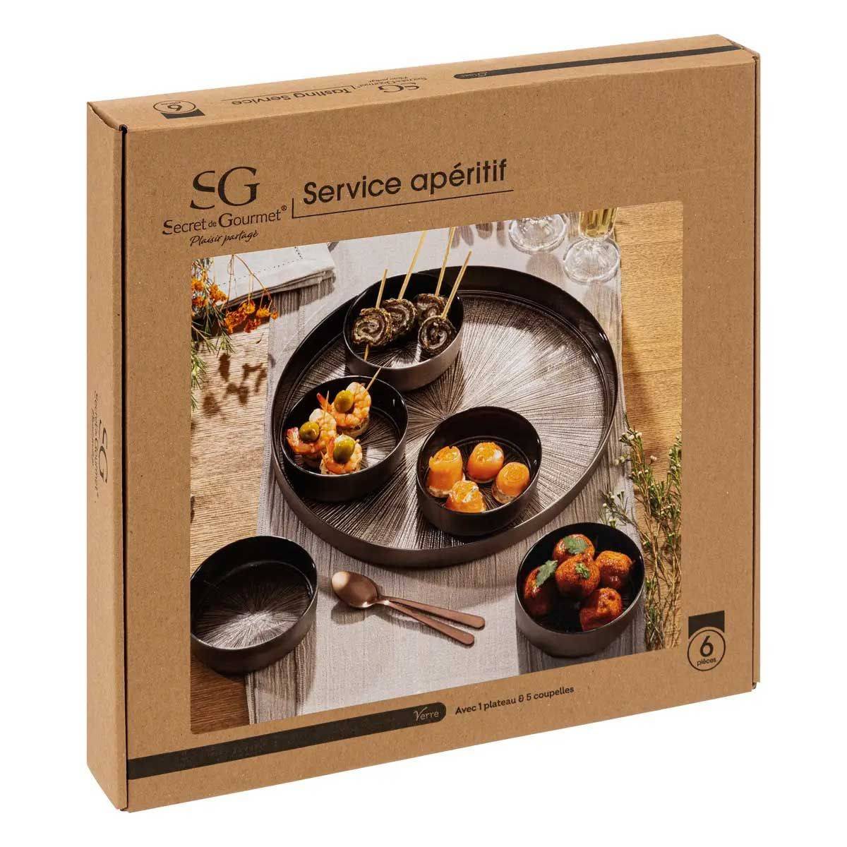 Service Apéritif 6 Pièces "Astra" 34cm Noir - Image 4