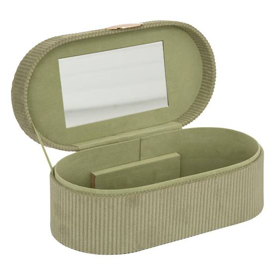Boîte à Bijoux en Velours "Enya" 25cm Vert Kaki - Image 3