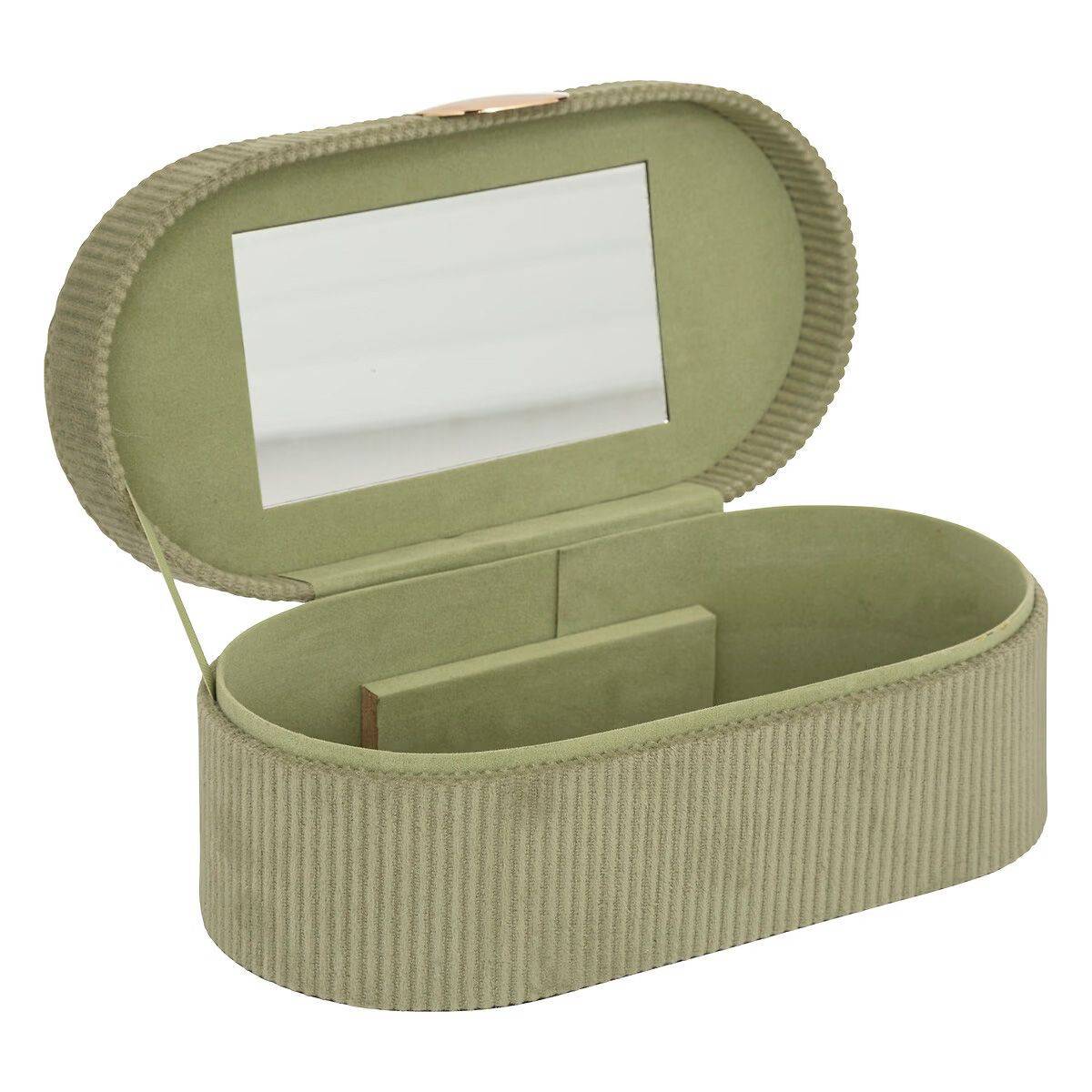 Boîte à Bijoux en Velours "Enya" 25cm Vert Kaki - Image 3
