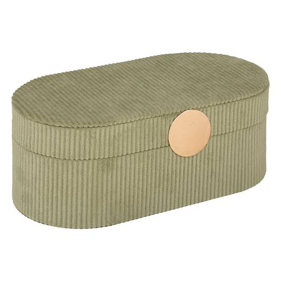Boîte à Bijoux en Velours "Enya" 25cm Vert Kaki - Image 1