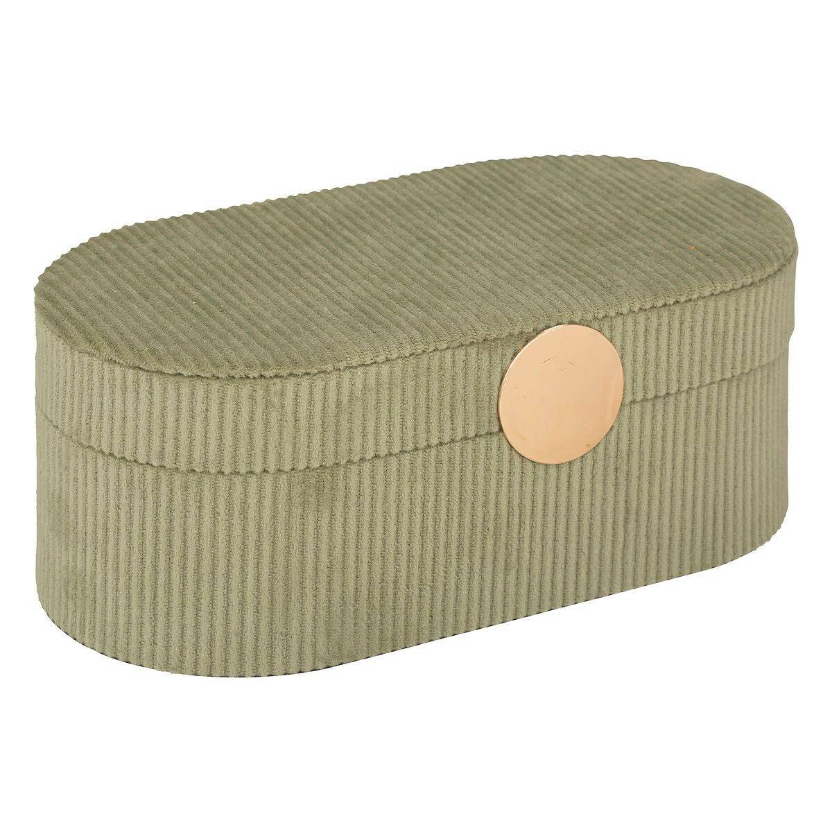 Boîte à Bijoux en Velours "Enya" 25cm Vert Kaki - Image 1